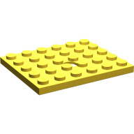 Lego destička 5x6 s dírou (otvorem), žlutá (711 YELLOW)